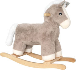 Jabadabado Fabric Rocking Toy Horse for 12+ months with Max Load Capacity 30kg Brown