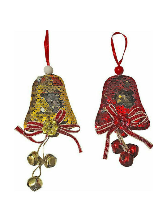 Hanging Bell Ornament Metallic 7x17cm with Spangly (Various Colors) (Various Colors)