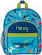 Stephen Joseph Shark Kindergarten Backpack with Water Bottle Holder Blue 28 x 11 x 34.3cm