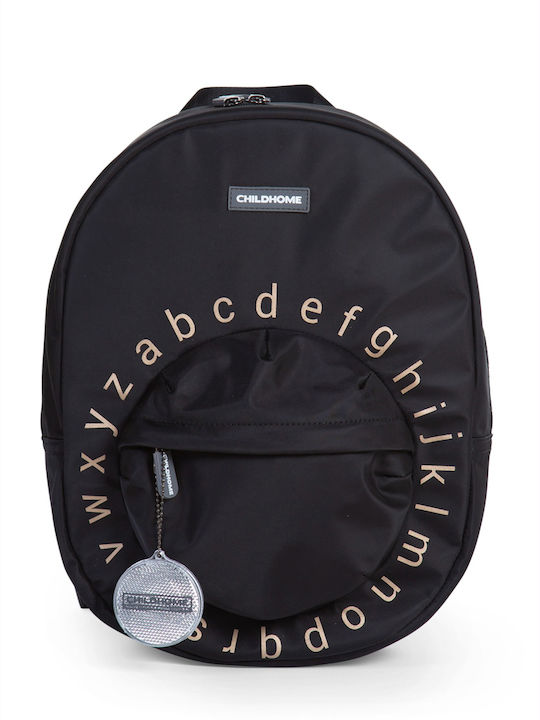 Childhome ABC Black Gold School Bag Backpack Elementary, Elementary in Black color