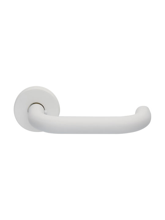 Zogometal Lever Front Door with Rosette Left 2221 2221 with Rosette White