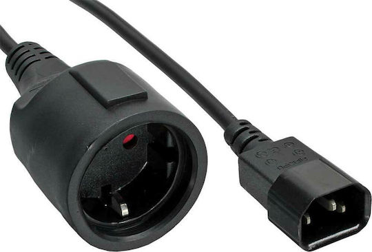 InLine IEC C14 - Schuko Cable 2m Μαύρο 16659L