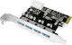 Powertech Κάρτα PCIe σε 4 θύρες USB 3.0