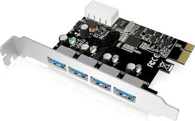 Powertech Κάρτα PCIe σε 4 θύρες USB 3.0