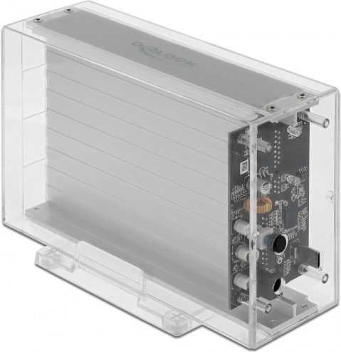 DeLock Carcasă pentru unitate de hard disk 3.5" SATA III cu conexiune USB 3.2 Tip-C în culoarea Transparent