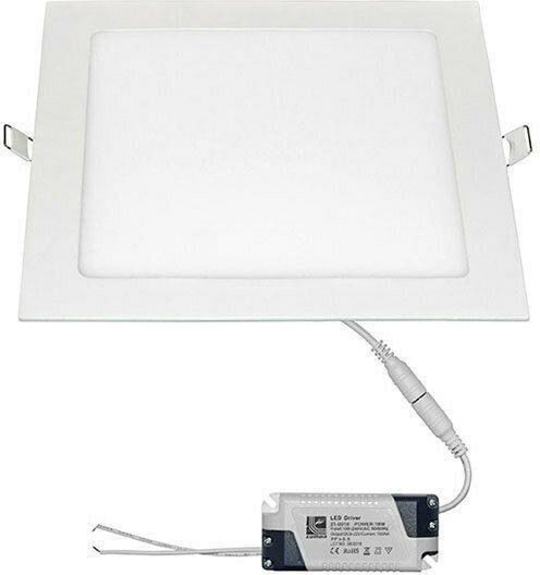 Adeleq Τετράγωνο Χωνευτό LED Panel 18W με Φυσικό Λευκό Φως 4000K 22x22εκ.
