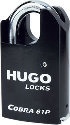 Hugo Locks Cobra 61P Steel Padlock Κρυμμένου Λαιμού with Key 61mm 1pcs