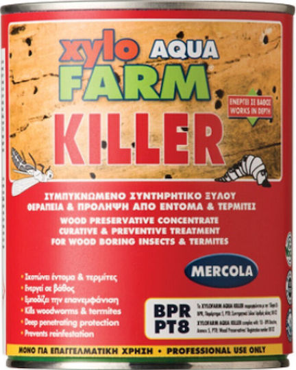 Mercola Xylofarm Aqua Killer Συντηρητικό Ξύλου Νερού Άχρωμο Ματ 2.5lt