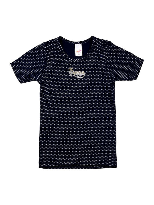Minerva Princess Kids' Undershirt Short-sleeved Navy Blue