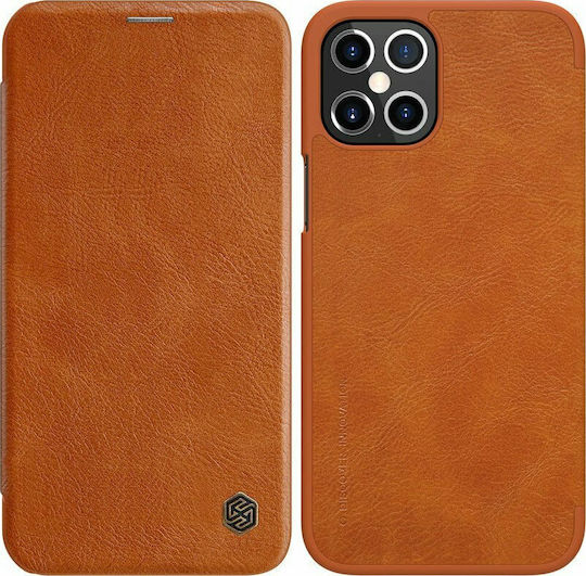 Nillkin Qin Книга Изкуствена кожа Кафяв (iPhone 12 Pro Max)