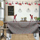 Das Home Christmas Tablecloth Fabric Gray L140xW140cm.