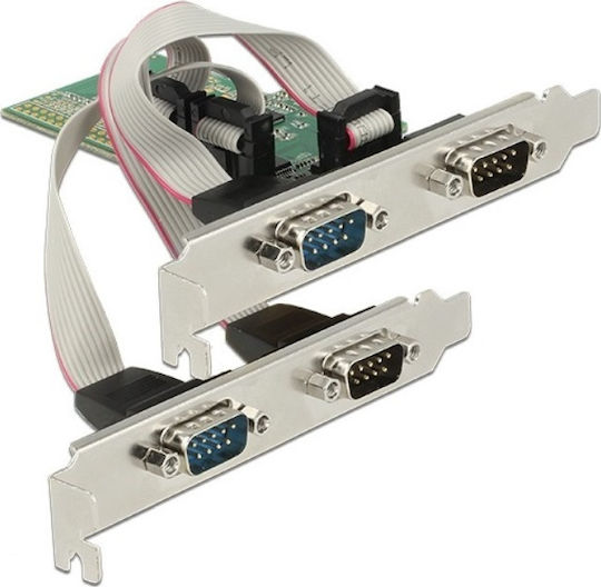 DeLock DeLock PCIe Karte Mit 4 RS232 DB9 Seriell Anschlüssen