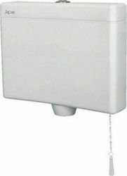 Viospiral Merkur Wall Mounted Plastic High Pressure Rectangular Toilet Flush Tank White