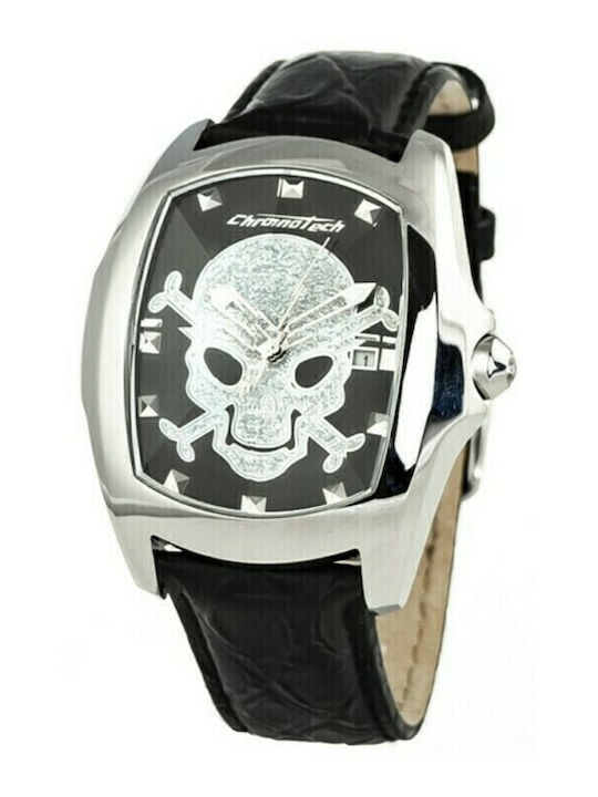 Chronotech Ανδρικό Ρολόι 40mm Μπαταρίας με Μαύρ...
