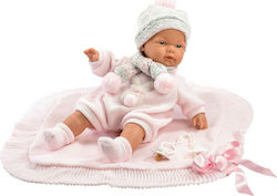 Llorens Juan Baby Doll Joelle που Κλαίει με Ροζ Κουβέρτα for 3+ Years Old 38 cm.