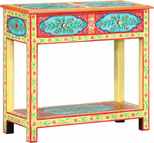Solid Wood Console Table Multicolour L80xW35xH75cm