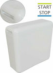 Tema Eco Low Level Wandmontiert Kunststoff Toiletten-Spülung Rechteckig Weiß