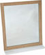 Stockholm Rechteckiger Badezimmerspiegel aus MDF mit Regal 48x54cm Braun