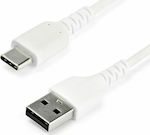StarTech Regular USB 2.0 Cable USB-C male - USB-A male Λευκό 1m (RUSB2AC1MW)