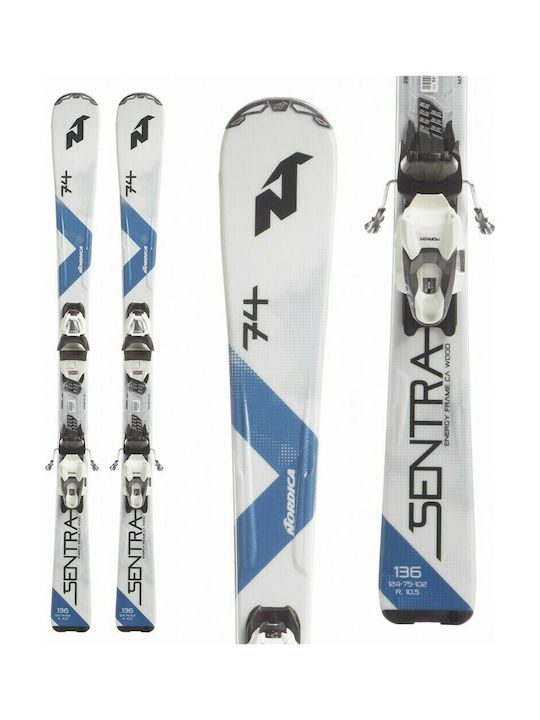 Nordica Sentra 74 R FTD Γυναικεία Πέδιλα Σκι σε Λευκό Χρώμα με Δέστρες Nordica Sentra 74 R FTD Γυναικεία Πέδιλα Σκι σε Λευκό Χρώμα με Δέστρες