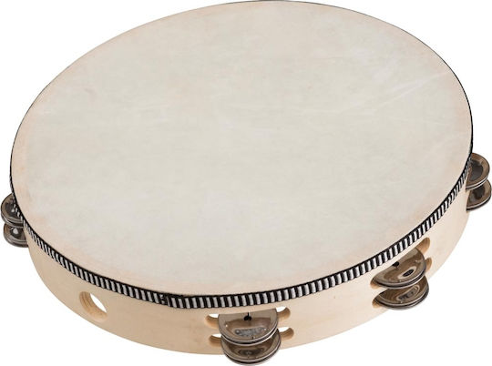 Soundsation Maple Tambourine With Natural Skin Head And Jingles 8"