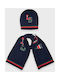 Mayoral Kids Beanie Set with Scarf Knitted Navy Blue