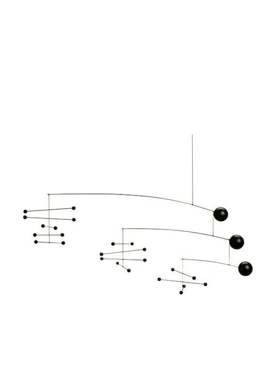 Flensted Mobiles Kids Room Decorative Mobile Black Agreement in 3 Moves 18x65cm