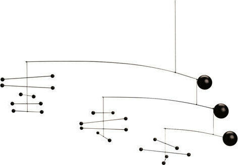 Flensted Mobiles Kids Room Decorative Mobile Black Agreement in 3 Moves 18x65cm
