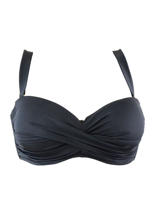 Rock Club BP-2081 Strapless Bikini Top D Cup Black