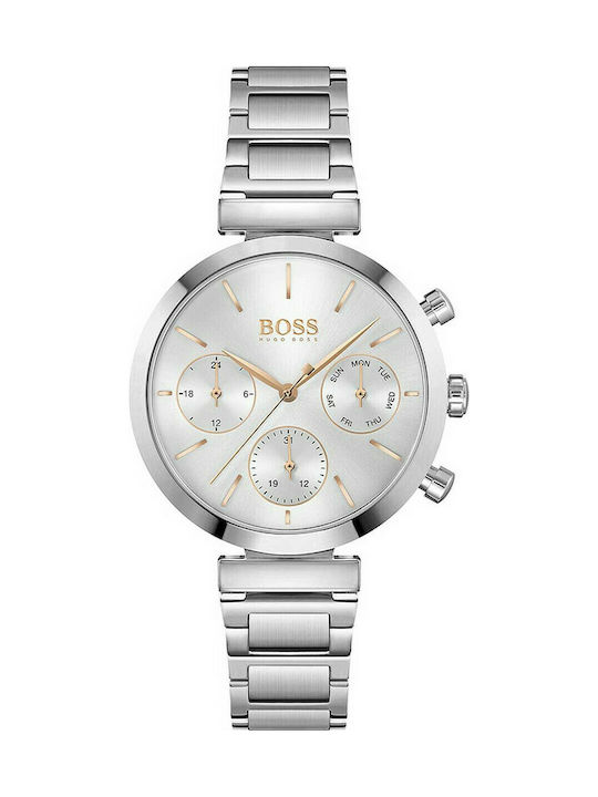 Hugo Boss Flawless Watch Chronograph with Silver Metal Bracelet