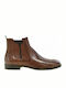 Damiani Men's Leather Chelsea Ankle Boots Cognac