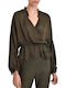 Nekane Blouse Seila Wrap With Lacing-Khaki (JH.SEILA-212)