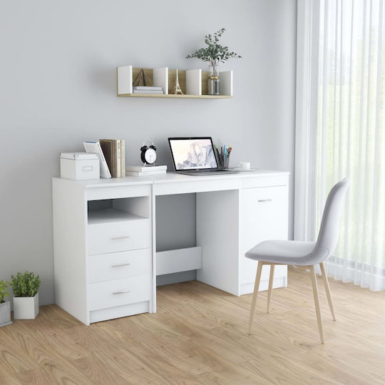 Birou din Lemn Alb 140x50x76cm