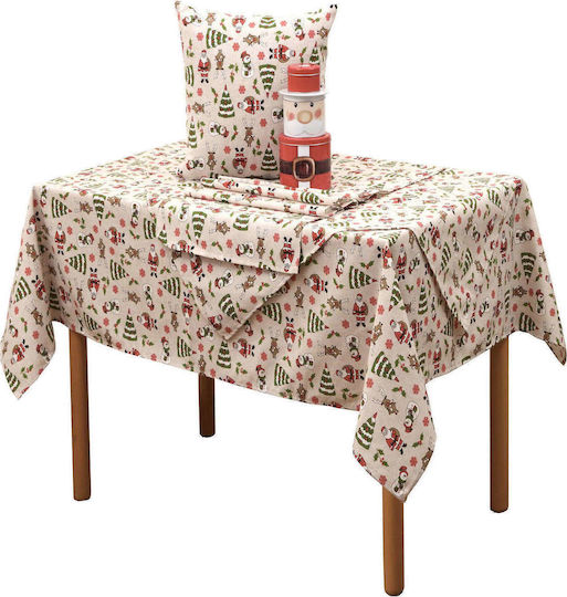 Viopros Christmas Tableware Ornaments Fabric Runner Beige 150x40cm 2 Pieces
