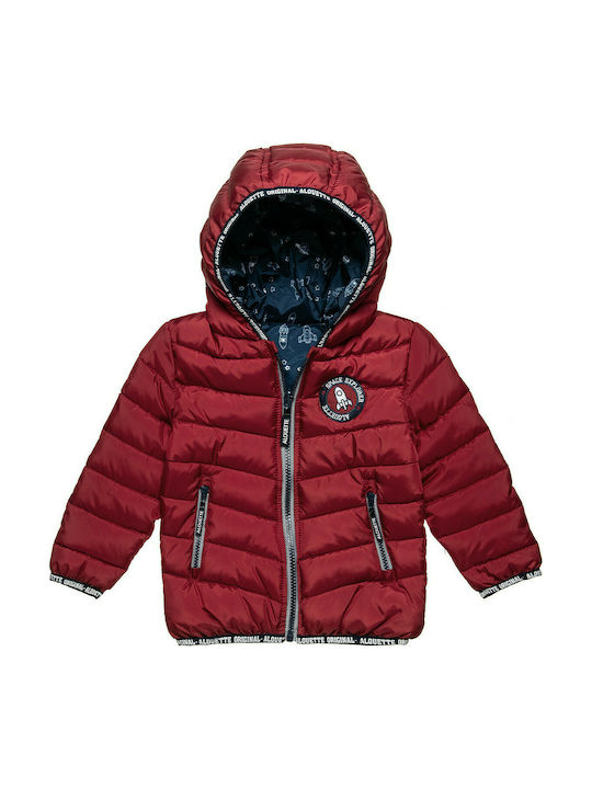 Alouette Waterproof Kids Casual Jacket short Windproof Double Sided Hooded Red