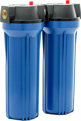 Eiger 2-Stage Under Sink Water Filter System WF-122-10N-L-2 , ½" Inlet/Outlet,