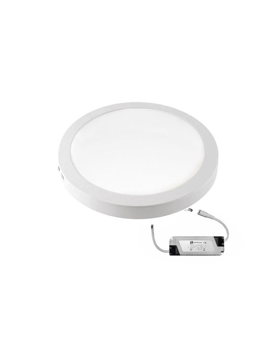 Adeleq Round Outdoor LED Panel 25W with Warm White Light 30x30cm