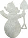 93-1567 Hängender Schneemann Ornament Kunststoff Weiß 8x11cm Set 2Stück