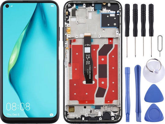 Екран със Сензорен Механизъм и Рамка за Huawei P40 Lite (Черен)