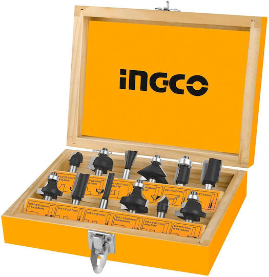 Ingco Set Router Knives Cutting Tool Accessory Set 12pcs AKRT1201