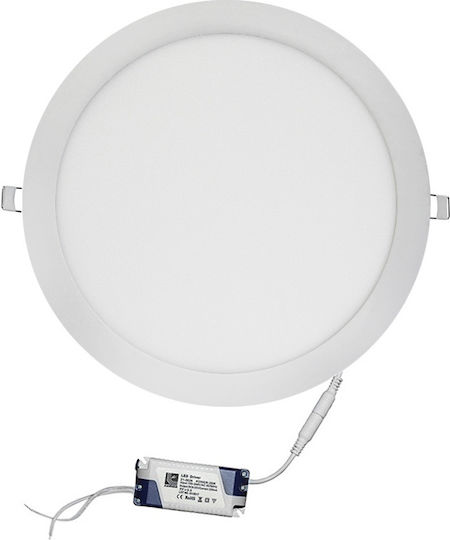 Adeleq Rund Vertieft LED Panel 25W mit Natürliches Weiß Licht 4000K
