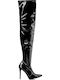 Envie Shoes Patent Leather Over the Knee Women's Boots Black