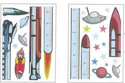 Next Kids Growth Height Chart Wall Sticker with Design Space Πύραυλος Multicolour 140cm