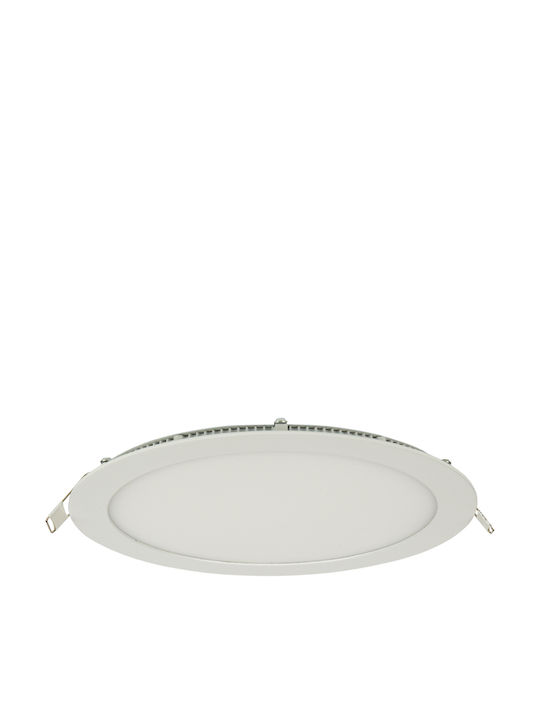 VK Lighting VK/04017/G/W Round Recessed LED Panel 24W with Warm White Light 24x24cm