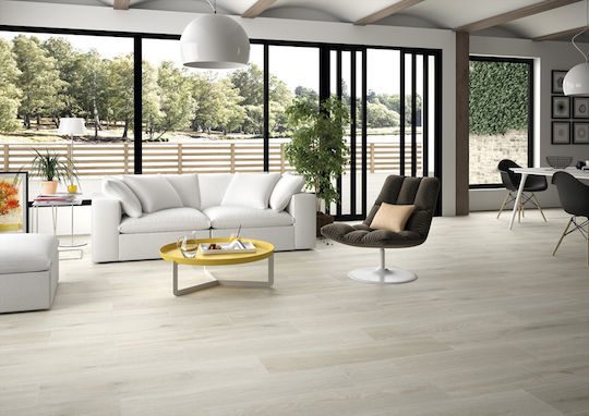 Stn Ceramica Articwood Fliese Boden Innenbereich 120x23cm Ice Gray