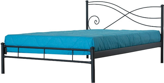 Terpsi Pat Metalic Gri Pentru Saltea 120x200cm