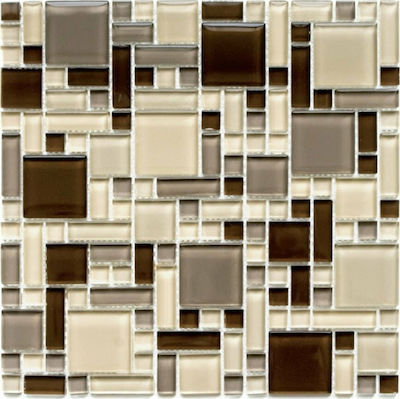 Karag D10 Kitchen Wall / Bathroom Gloss Glass Tile 29.8x29.8cm Multicolour