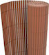 vidaXL Gartenzaun Doppelseitig Braun aus PVC Bambuszaun Kunststoff mit Ganzes Schilf 1.5x5m