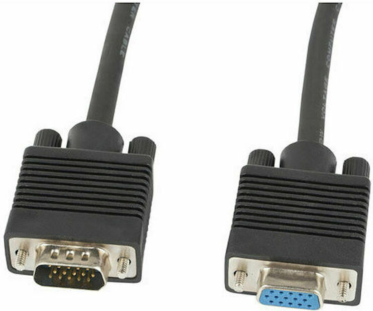 Lanberg VGA male to VGA female Black 5m Cable (CA-VGAC-10CC-0050-B+)