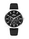 s.Oliver Women's Watch Chronograph with Black Leather Strap